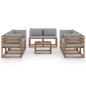 vidaXL Set Divani da Giardino 9 pz con Cuscini Grigi vidaXL Set Divani da Giardino 9 pz con Cuscini Grigi