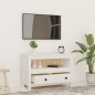 Mobile Porta TV Bianco 79x35x52 cm in Legno Massello di Pino Mobile Porta TV Bianco 79x35x52 cm in Legno Massello di Pino