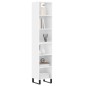 vidaXL Credenza 34,5x32,5x180 cm in Legno Multistrato Bianco Lucido vidaXL Credenza 34,5x32,5x180 cm in Legno Multistrato Bianco Lucido