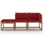 vidaXL Set Salotto Giardino Pallet Cuscini 3 pz Legno Pino Impregnato