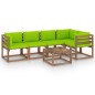 vidaXL Set Salotto Giardino Pallet con Cuscini 6 pz in Pino Impregnato vidaXL Set Salotto Giardino Pallet con Cuscini 6 pz in Pino Impregnato
