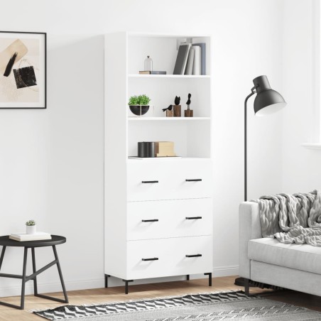 vidaXL Credenza Bianca 69,5x34x180 cm in Legno Multistrato
