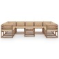 vidaXL Set Salotto da Giardino 10 pz con Cuscini Beige