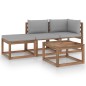 vidaXL Set Salotto Giardino Pallet Cuscini 4 pz Legno Pino Impregnato vidaXL Set Salotto Giardino Pallet Cuscini 4 pz Legno Pino Impregnato