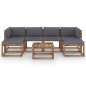 vidaXL Set Salotto Giardino Pallet con Cuscini 7 pz in Pino Impregnato vidaXL Set Salotto Giardino Pallet con Cuscini 7 pz in Pino Impregnato