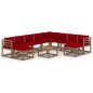 vidaXL Set Divani da Giardino 11 pz con Cuscini Rosso Vino vidaXL Set Divani da Giardino 11 pz con Cuscini Rosso Vino
