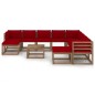 vidaXL Set Divani da Giardino 11 pz con Cuscini Rosso Vino vidaXL Set Divani da Giardino 11 pz con Cuscini Rosso Vino