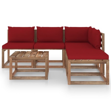 vidaXL Set Salotto Giardino Pallet con Cuscini 6 pz in Pino Impregnato