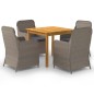 vidaXL Set Mobili da Pranzo per Giardino 5 pz Marrone