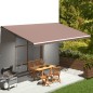 Tessuto di Ricambio per Tenda da Sole Marrone 6x3 m Tessuto di Ricambio per Tenda da Sole Marrone 6x3 m