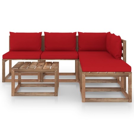 vidaXL Set Salotto Giardino Pallet con Cuscini 6 pz in Pino Impregnato