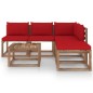 vidaXL Set Salotto Giardino Pallet con Cuscini 6 pz in Pino Impregnato vidaXL Set Salotto Giardino Pallet con Cuscini 6 pz in Pino Impregnato
