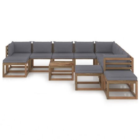 vidaXL Set Divani da Giardino con Cuscini 12 pz Antracite