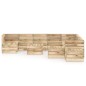 vidaXL Set Salotto da Giardino 12 pz in Legno di Pino Impregnato Verde vidaXL Set Salotto da Giardino 12 pz in Legno di Pino Impregnato Verde
