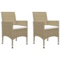 vidaXL Set Mobili da Pranzo per Giardino 3 pz Beige