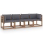 vidaXL Divano Giardino Pallet a 4 Posti Cuscini Legno Pino Impregnato vidaXL Divano Giardino Pallet a 4 Posti Cuscini Legno Pino Impregnato