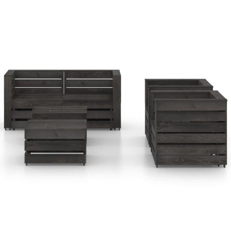 vidaXL Set Salotto da Giardino 6 pz in Legno di Pino Impregnato Grigio