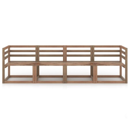 vidaXL Set Divano Pallet da Giardino 4pz Legno Pino Impregnato Marrone