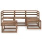 vidaXL Set Salotto Giardino 5 pz in Legno di Pino Impregnato Marrone vidaXL Set Salotto Giardino 5 pz in Legno di Pino Impregnato Marrone