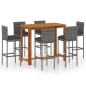 vidaXL Set da Bar da Giardino 7 pz con Cuscini Grigio