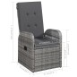 vidaXL Set Mobili da Pranzo per Giardino 3 pz Grigio vidaXL Set Mobili da Pranzo per Giardino 3 pz Grigio