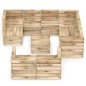vidaXL Set Salotto da Giardino 10 pz in Legno di Pino Impregnato Verde vidaXL Set Salotto da Giardino 10 pz in Legno di Pino Impregnato Verde