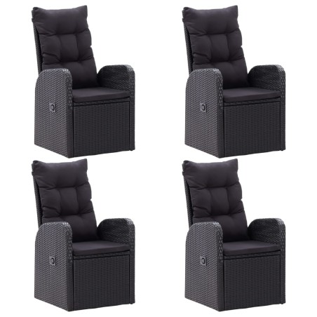 vidaXL Set Mobili da Pranzo per Giardino 5 pz Nero
