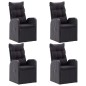 vidaXL Set Mobili da Pranzo per Giardino 5 pz Nero vidaXL Set Mobili da Pranzo per Giardino 5 pz Nero
