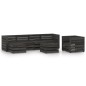 vidaXL Set Salotto da Giardino 7 pz in Legno di Pino Impregnato Grigio vidaXL Set Salotto da Giardino 7 pz in Legno di Pino Impregnato Grigio