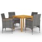 vidaXL Set Mobili da Pranzo per Giardino 5 pz Grigio vidaXL Set Mobili da Pranzo per Giardino 5 pz Grigio