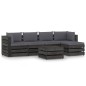 vidaXL Set Salotto da Giardino 6pz con Cuscini Legno Impregnato Grigio vidaXL Set Salotto da Giardino 6pz con Cuscini Legno Impregnato Grigio