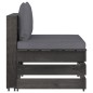 vidaXL Divano da Giardino 3 Posti con Cuscini Legno Impregnato Grigio