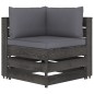 vidaXL Divano da Giardino 3 Posti con Cuscini Legno Impregnato Grigio