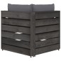 vidaXL Divano da Giardino 3 Posti con Cuscini Legno Impregnato Grigio