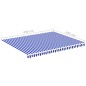 Tessuto di Ricambio per Tenda da Sole Blu e Bianco 4,5x3,5 m Tessuto di Ricambio per Tenda da Sole Blu e Bianco 4,5x3,5 m