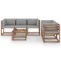 vidaXL Set Salotto da Giardino 6 pz con Cuscini Grigi vidaXL Set Salotto da Giardino 6 pz con Cuscini Grigi