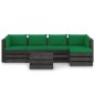 vidaXL Set Salotto da Giardino 6pz con Cuscini Legno Impregnato Grigio vidaXL Set Salotto da Giardino 6pz con Cuscini Legno Impregnato Grigio