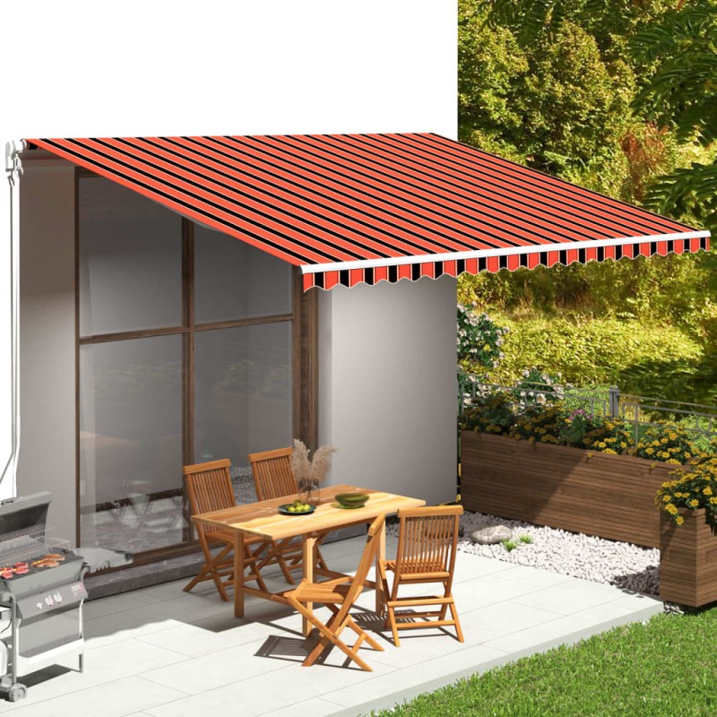 Tessuto di Ricambio Tenda da Sole Arancione e Marrone 5x3,5 m Tessuto di Ricambio Tenda da Sole Arancione e Marrone 5x3,5 m