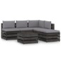 vidaXL Set Salotto da Giardino 6pz con Cuscini Legno Impregnato Grigio vidaXL Set Salotto da Giardino 6pz con Cuscini Legno Impregnato Grigio