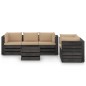 vidaXL Set Salotto da Giardino con Cuscini 6pz Legno Impregnato Grigio