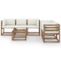 vidaXL Set Salotto da Giardino 6 pz con Cuscini Crema vidaXL Set Salotto da Giardino 6 pz con Cuscini Crema