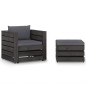 vidaXL Set Salotto da Giardino 2pz con Cuscini Legno Impregnato Grigio vidaXL Set Salotto da Giardino 2pz con Cuscini Legno Impregnato Grigio