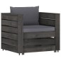vidaXL Set Salotto da Giardino 2pz con Cuscini Legno Impregnato Grigio vidaXL Set Salotto da Giardino 2pz con Cuscini Legno Impregnato Grigio