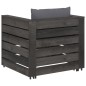 vidaXL Set Salotto da Giardino 2pz con Cuscini Legno Impregnato Grigio vidaXL Set Salotto da Giardino 2pz con Cuscini Legno Impregnato Grigio