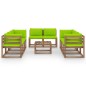 vidaXL Set Divani da Giardino 9 pz con Cuscini Verde Brillante vidaXL Set Divani da Giardino 9 pz con Cuscini Verde Brillante