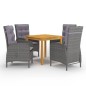 vidaXL Set Mobili da Pranzo per Giardino 5 pz Grigio vidaXL Set Mobili da Pranzo per Giardino 5 pz Grigio