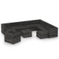 vidaXL Set Salotto da Giardino 12pz in Legno di Pino Impregnato Grigio vidaXL Set Salotto da Giardino 12pz in Legno di Pino Impregnato Grigio