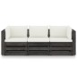 vidaXL Divano da Giardino 3 Posti con Cuscini Legno Impregnato Grigio vidaXL Divano da Giardino 3 Posti con Cuscini Legno Impregnato Grigio