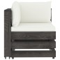 vidaXL Divano da Giardino 3 Posti con Cuscini Legno Impregnato Grigio vidaXL Divano da Giardino 3 Posti con Cuscini Legno Impregnato Grigio
