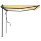 Tenda da Sole Retrattile Automatica Pali 4,5x3,5m Gialla Bianca Tenda da Sole Retrattile Automatica Pali 4,5x3,5m Gialla Bianca